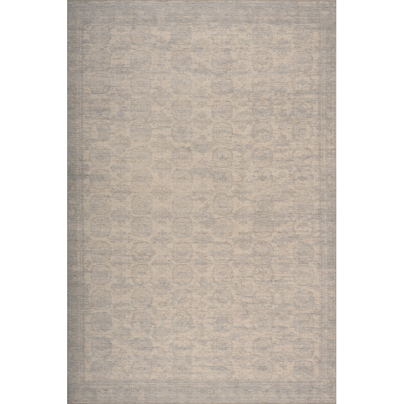  Myrelia Traditional Floral & Paisley Indoor Washable Area Rug, Blue, Rectangle 6'7" x 9'