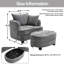 Fauteuil d'appoint 40,2 po en chenille avec repose-pieds elliptique-1602530541