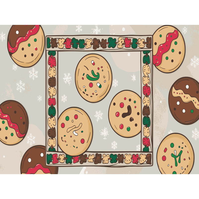 Tapis de fête des six biscuits lavables Ginza, Rectangulaire 3 pi x 5 pi