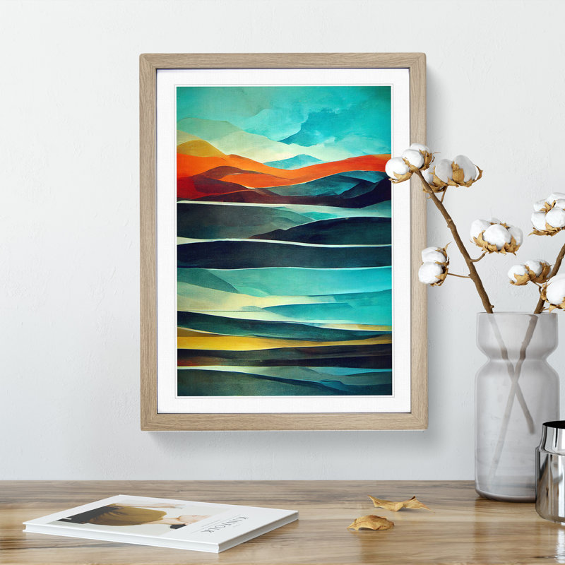 Mountain - Framed Print, 34cm H x 25cm W x 2cm D, Oak