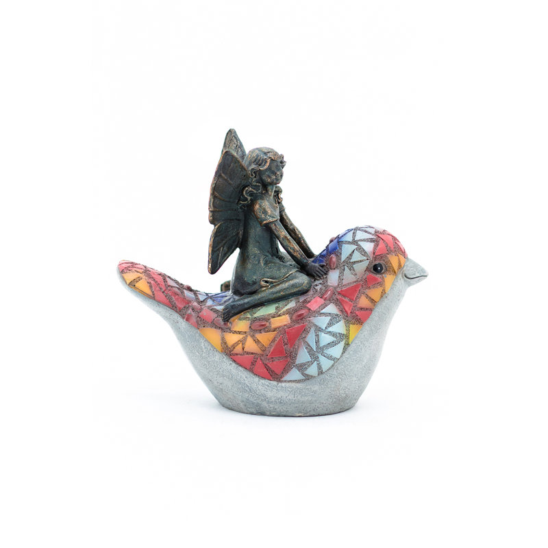 Statue oiseau mosaïque fée