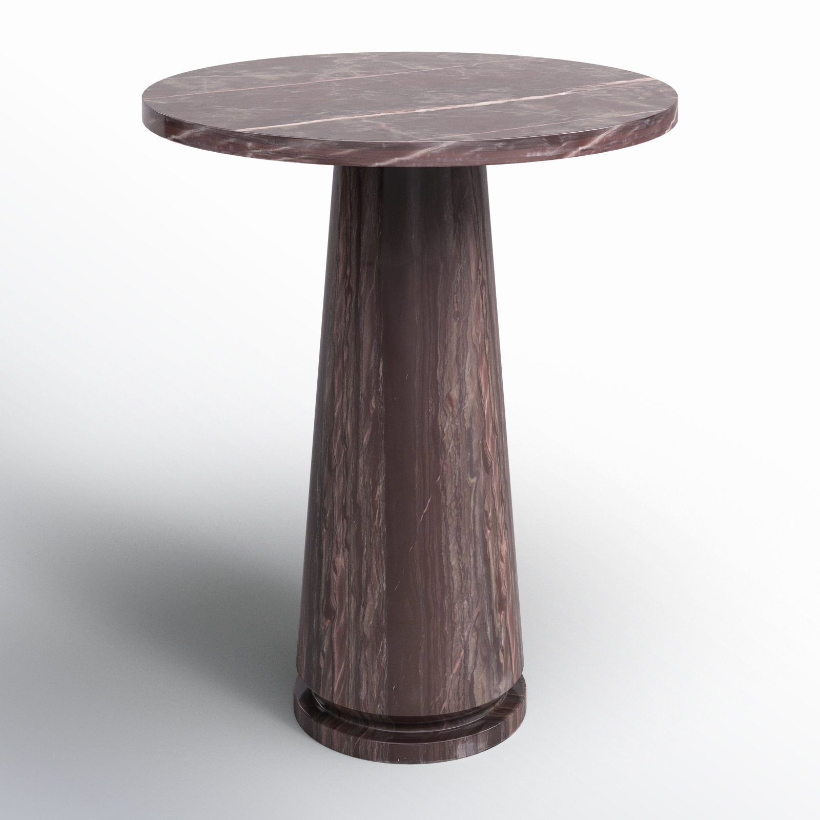 Alysson 21" Genuine Marble End Table, Maroon