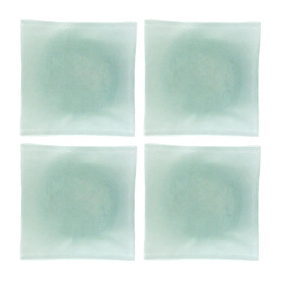 Ensemble de 4 assiettes carrées en verre transparent 7,75 "x 7,75"