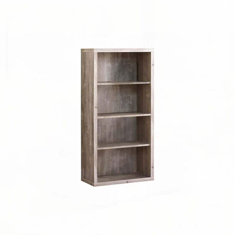 Bibliothèque, bibliothèque, étagère, 5 niveaux, H 48 po, bureau, chambre à coucher, stratifié gris, contemporain, moderne