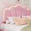 Lit simple tapissier en forme de fleur avec bande lumineuse DEL