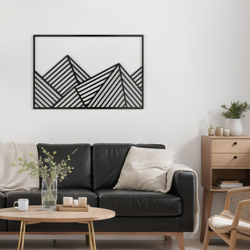 Wall Decor Metal, 12" H x 18" W x 0.05" D, Black