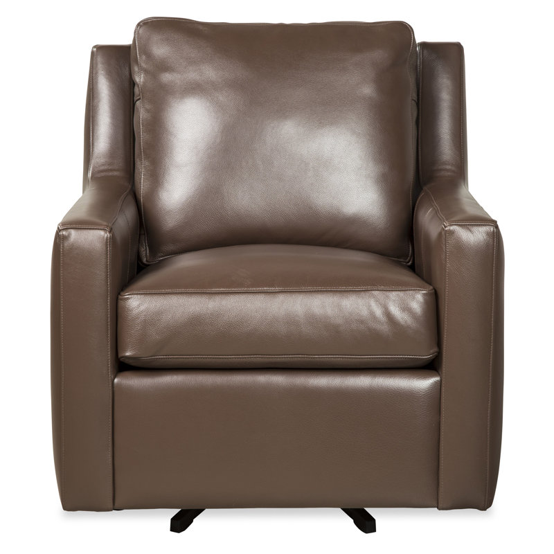 Fauteuil pivotant en cuir fleur 32 po