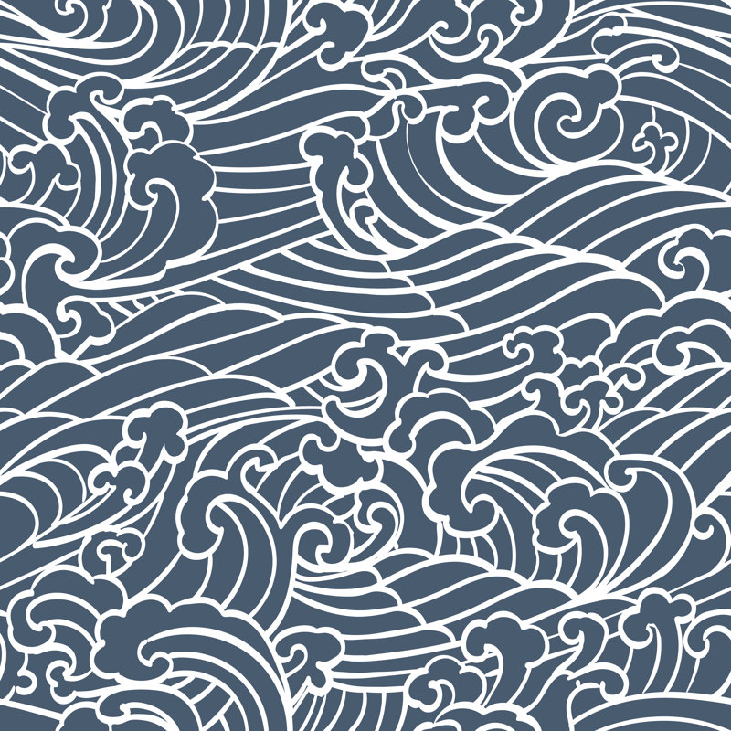 Ocean Waves Pattern, 91cm H x 91cm W