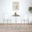 Ensemble de 4 chaises de salle à manger modernes sans accoudoirs en plastique transparent avec pieds en métal, idéales pour les décors de style nordique, les tabourets de maquillage et les espaces de marchandage