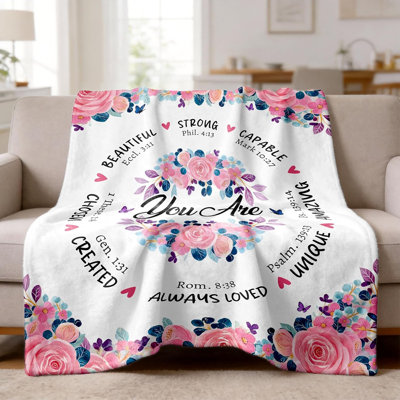 Christian Gifts for Women, Inspirational Birthday Gift for Women Throw Blanket 30" X 40", Religious Encouragement Gift, Spiritual Baptism Comformation Gifts for Mom Sister Friend