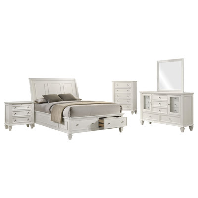 Siebolt Beach 5-piece Eastern King Bedroom Set Cream White