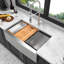 Évier de cuisine 36 po: acier inoxydable 36 x 22 x 10 po, coussin insonorisant pour tablier silencieux
