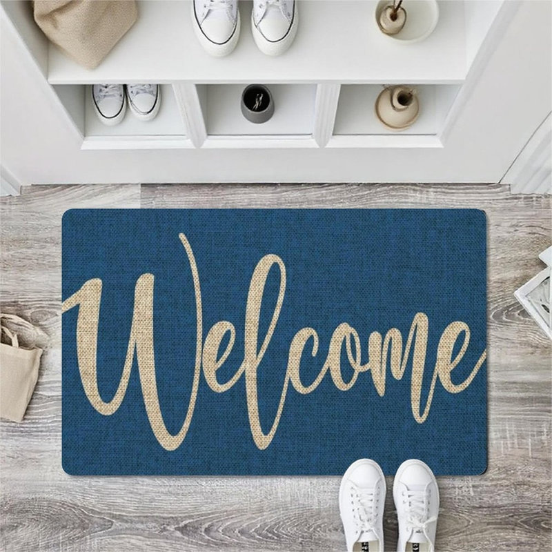 Paillasson 24 po x 36 po Blue Welcome