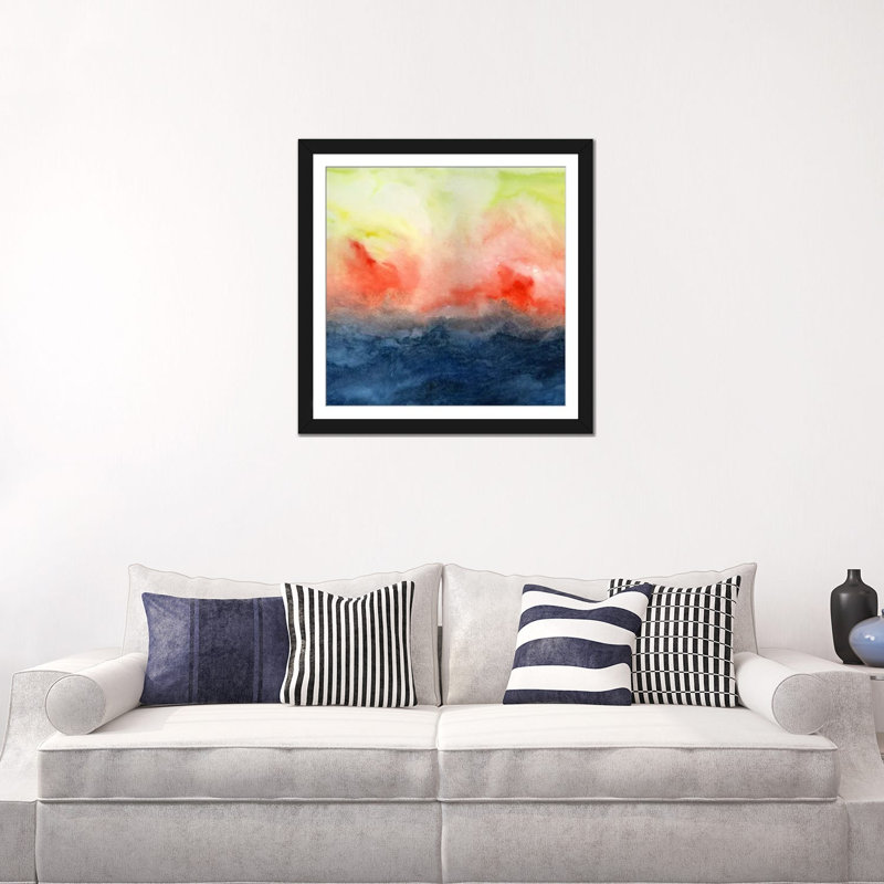 «Brush Fire», reproduction d'art sur toile, H 24 po x l 24 po x P 1 po, Papier beaux-arts encadré noir, Blanc