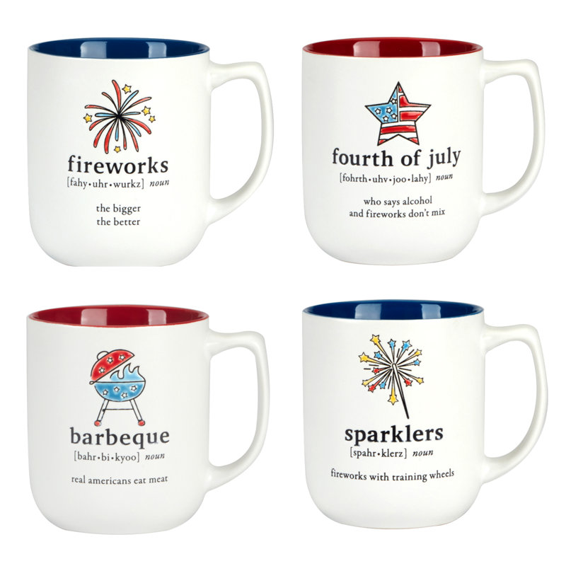 Ensemble de 4 tasses 5 po x 3,625 po x 4,25 po 18 oz