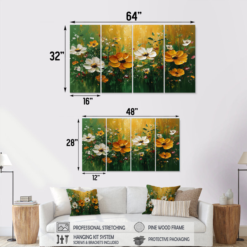 Hoffmann - coquelicots, art mural traditionnel, H 28 po x l 48 po