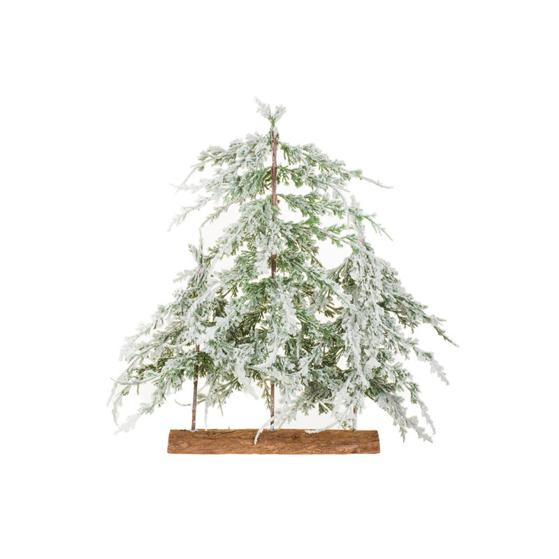 Ensemble de 3 arbres de table épinette blanche en PVC avec base en bois