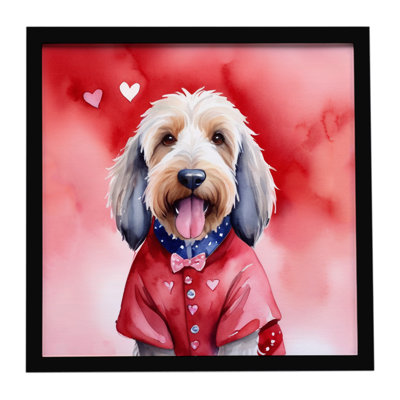 Otterhound My Valentine Framed Metal Print