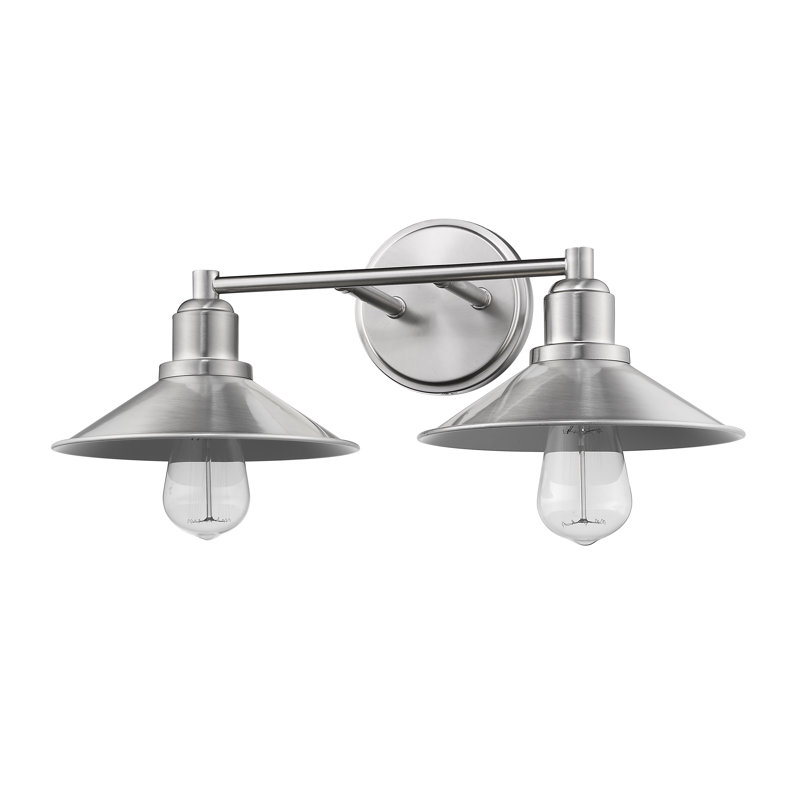 Éclairage pour salle de bain 2 lumières Alyias, Nickel brossé