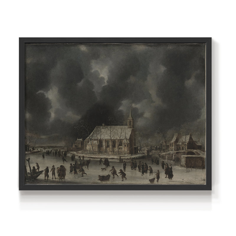 Paysages rétro-Cccxli - reproduction encadrée, H 22 po x l 28 po, Noir