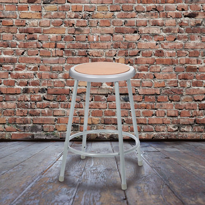 Flynn 24 Inch Heavy Duty Commercial Grade Stool, Grey