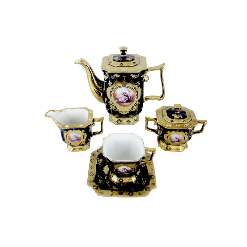 Service à thé en porcelaine 17 pièces Licata Romance Design