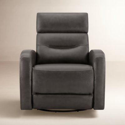 33" Genuine Leather Swivel Power Recliner