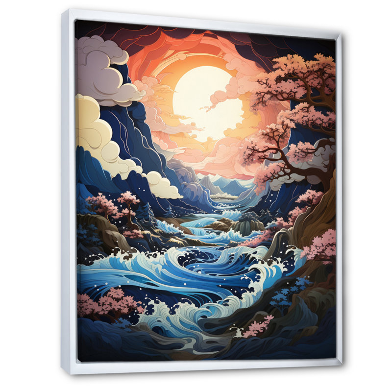 «Iceberg» par Peach Blue Iceberg sur toile, H 40 po x l 30 po x P 1,5 po, Cadre flottant blanc
