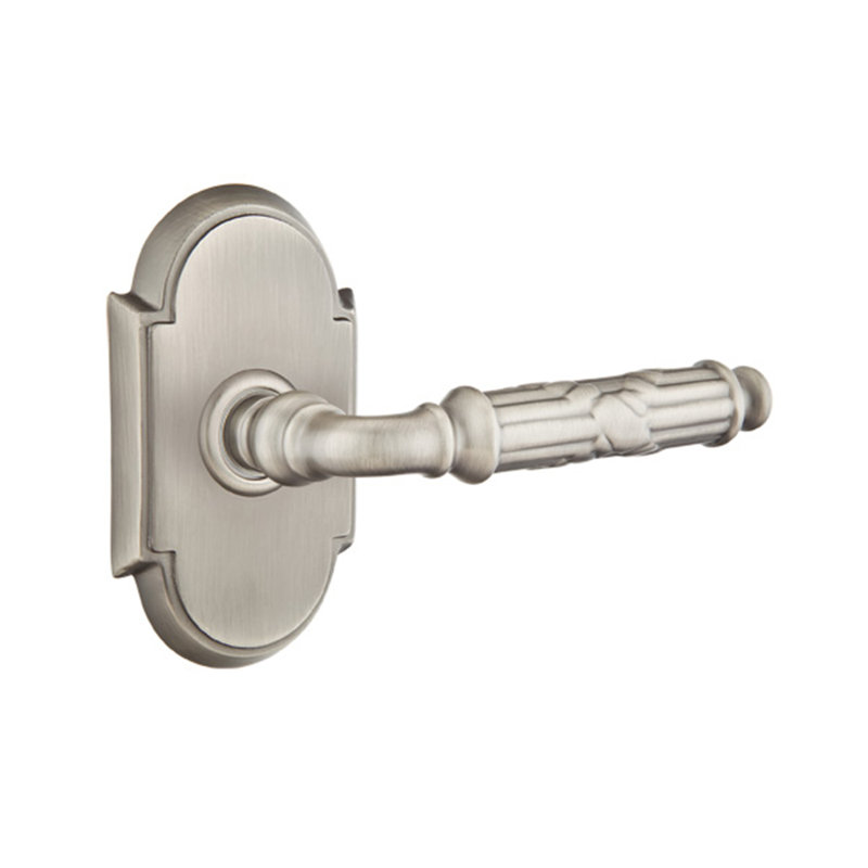 Poignée de porte avec rosette Ribbon and Reed Passage (Hall & Closet), Gauche, Nickel antique