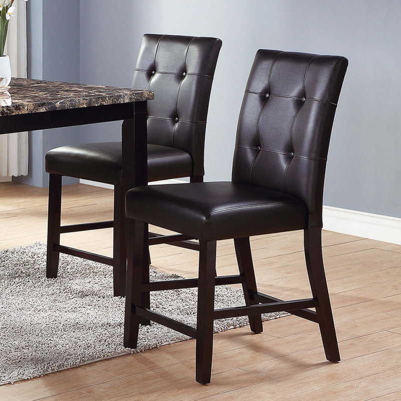 Upholstered Counter Height Chairs, Set Of 2