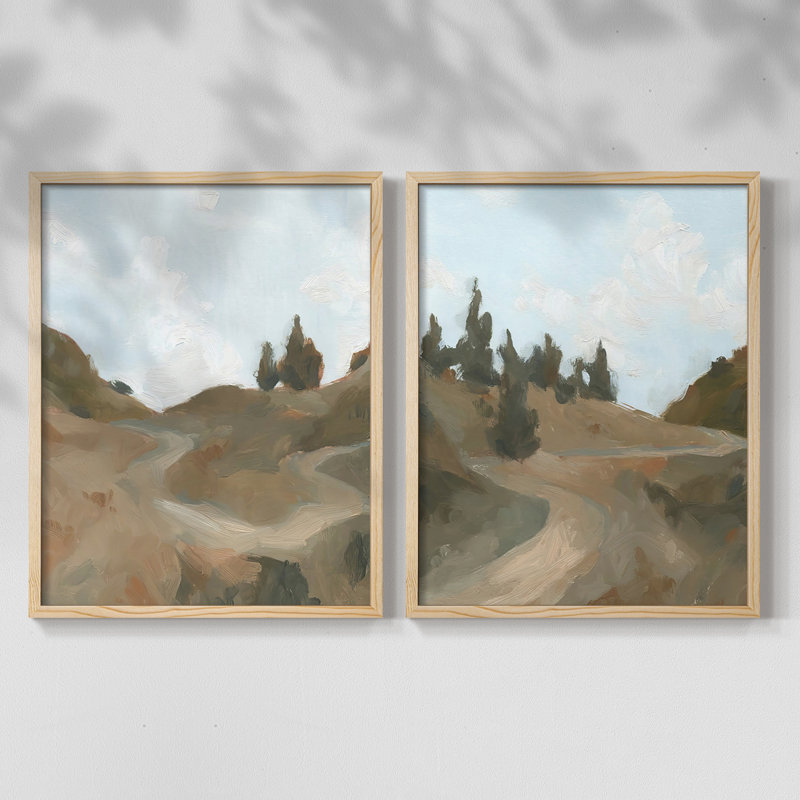 Sentier de randonnée West Fourche III - reproduction encadrée de qualité supérieure - prêt à être accroché - aucun clou requis - aucun clou requis