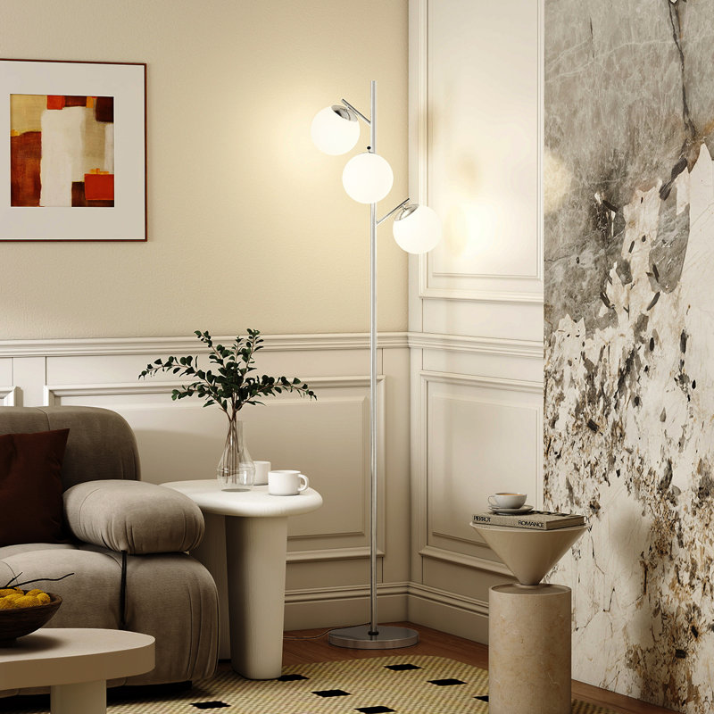 169cm Tree Floor Lamp, Silver, Yes
