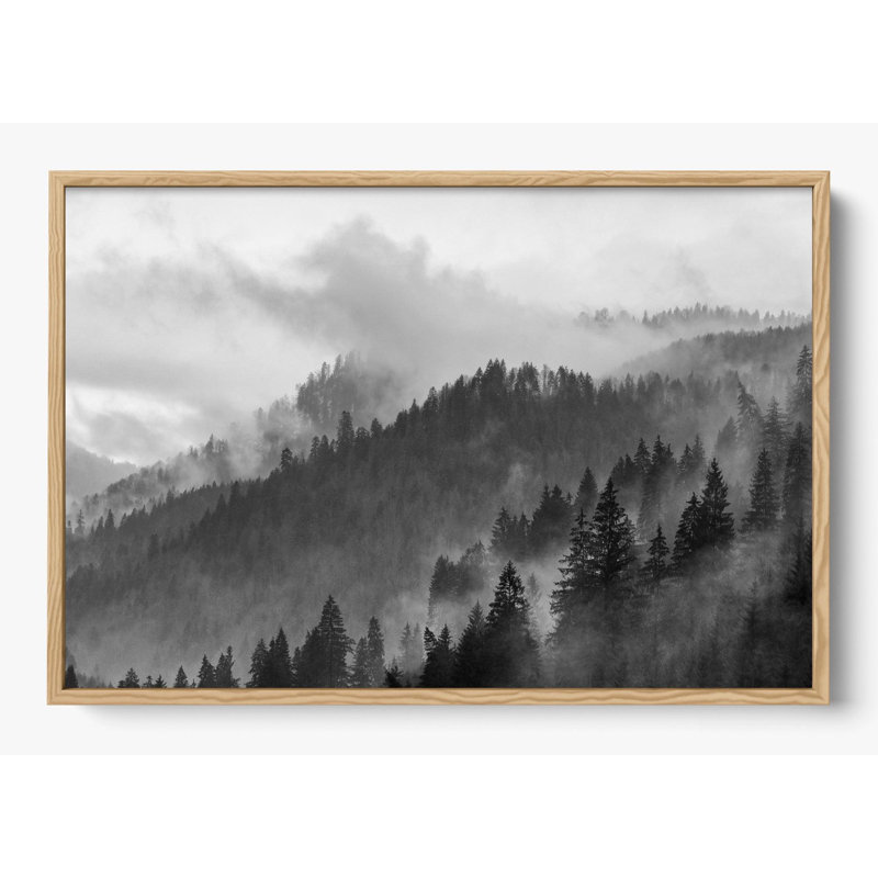 «Gray Mountain», Bois naturel, H 14 po x l 18 po, Impression encadrée sans passe-partout
