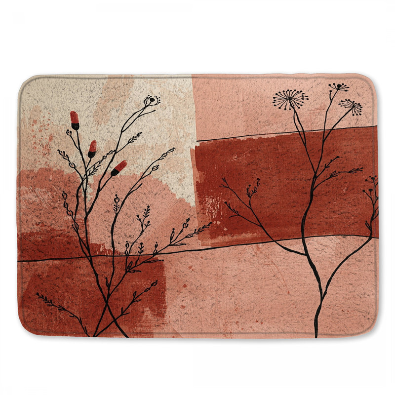 Tapis de bain Abstract Floral Art, L 34 po x L 21 po
