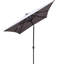 Parasol rectangulaire 10X6.5Ft avec éclairage solaire. Protection contre la décoloration, manivelle et système d'inclinaison facile