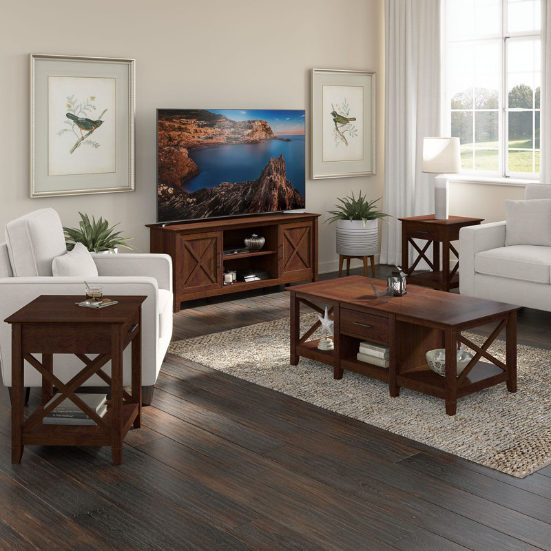 Aspen 4 Piece Coffee Table Set, Brown
