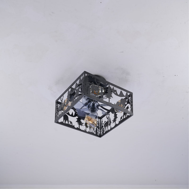 Ventilateur de plafond encastré carré en tissu 20 po Farmhouse