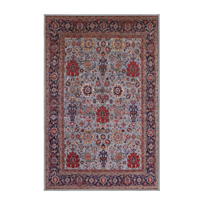 Tapis oriental bleu / rouge