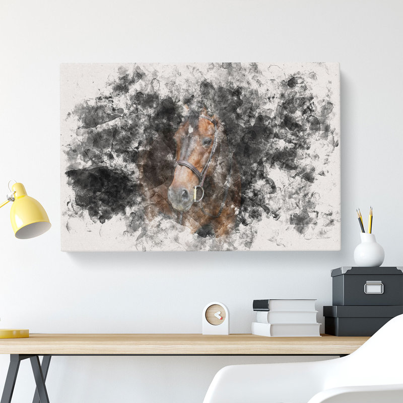 Brown Horse In The Shadows - Wrapped Canvas, 50cm H x 76cm W x 3cm D