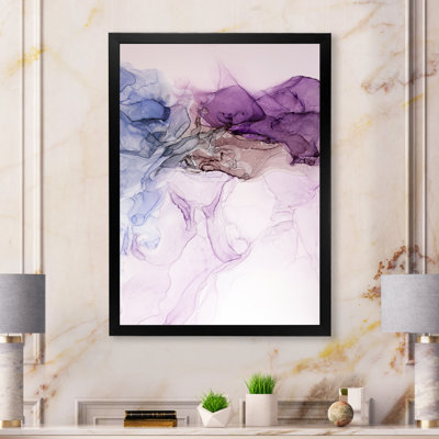 Impression de luxe sur toile marbrée de bleu mauve - impression sur toile moderne