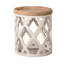 Grande table d'appoint blanche 23 po, design attrayant intemporel, bois de sapin, 19,7 x 19,7 x 23 po, 9,9 lb, design transitionnel, élégance antique, style champêtre français