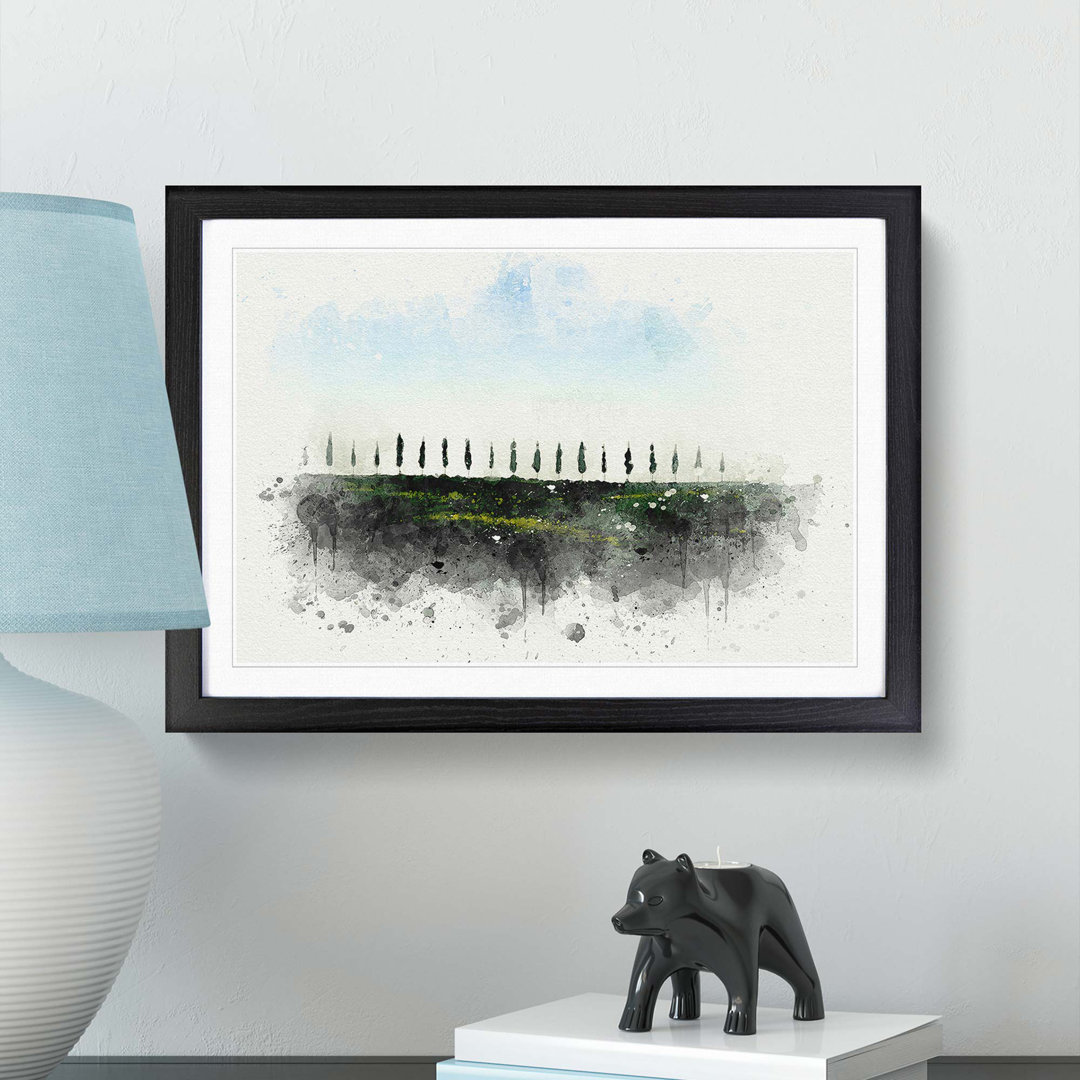 Tuscany Fields in Siena Italy in Abstract - Picture Frame Graphic Art Print