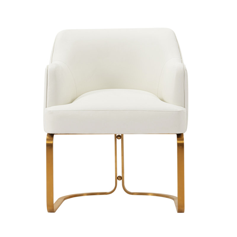 Linets Leatherette Side Chair Dining Chair, 1, Cream