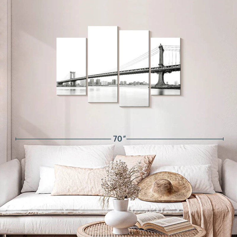 Lilie, pont monochrome de Manhattan, H 27 po x l 43 po