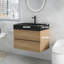 Meuble-lavabo de 30 po avec lavabo en quartz noir-1120677064