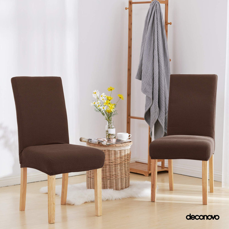 Box Cushion Dining Chair Slipcover, Chocolate