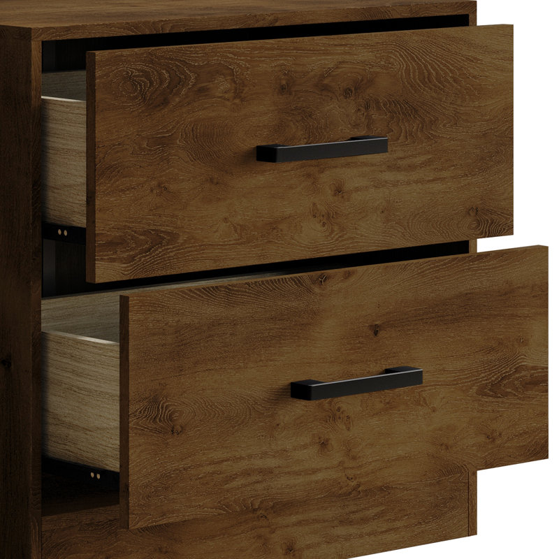 Deux tables de chevet en brun, Brun