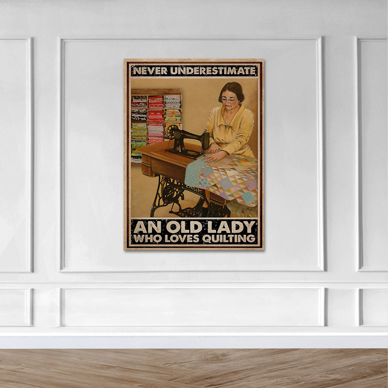 «Old Lady Quilting In Her Room», impression sur toile tendue, H 36 po x l 24 po x P 2 po