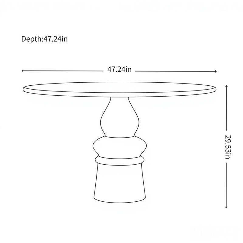 Table de salle à manger French Minimalist Design, Noir