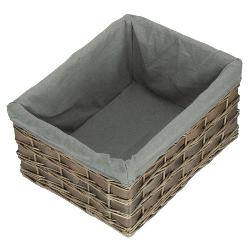 Highland Dunes Wicker Decorative Basket, Grey